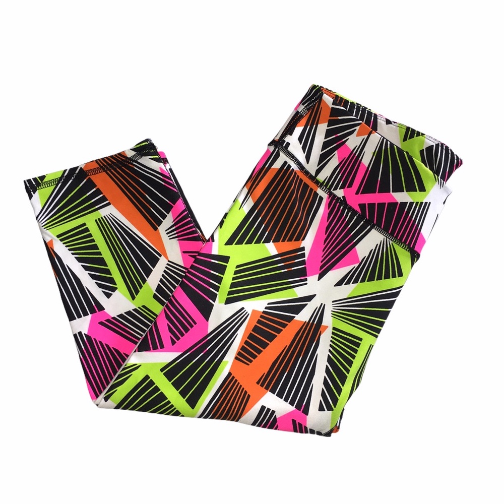 FABLETICS Neon Printed Powerhold Crop Yoga Pants